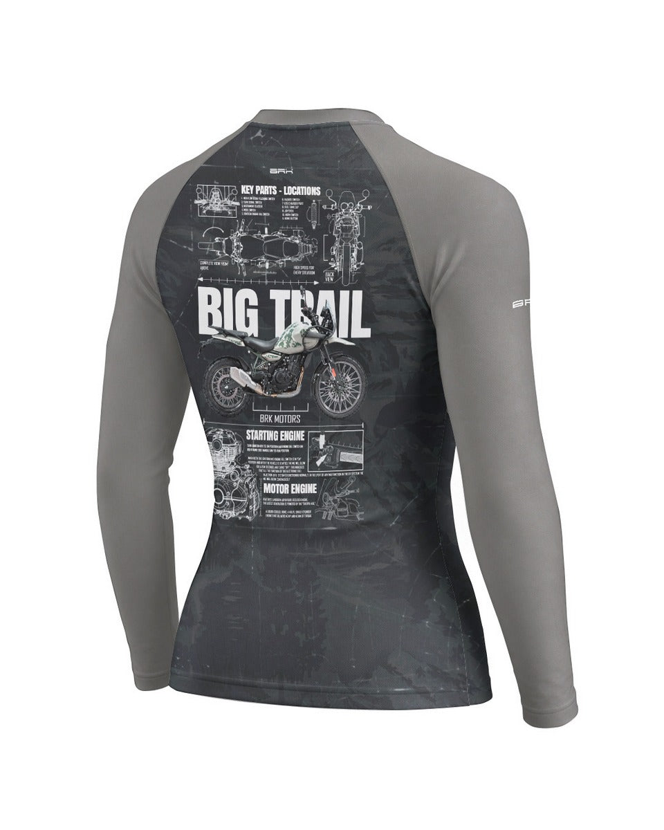 Camisa Feminina Brk Big Trail Motor Engine com Proteção UV50