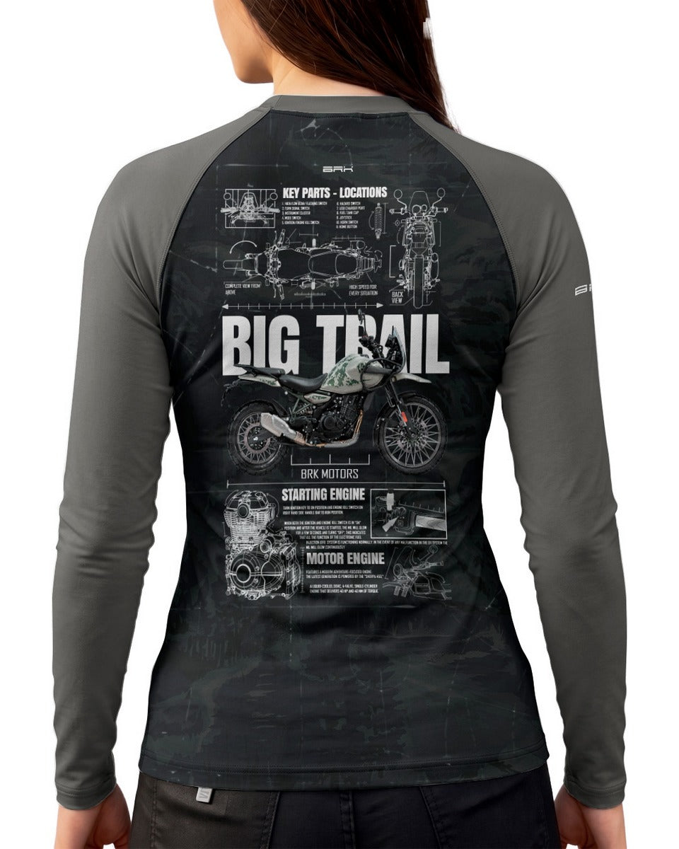 Camisa Feminina Brk Big Trail Motor Engine com Proteção UV50