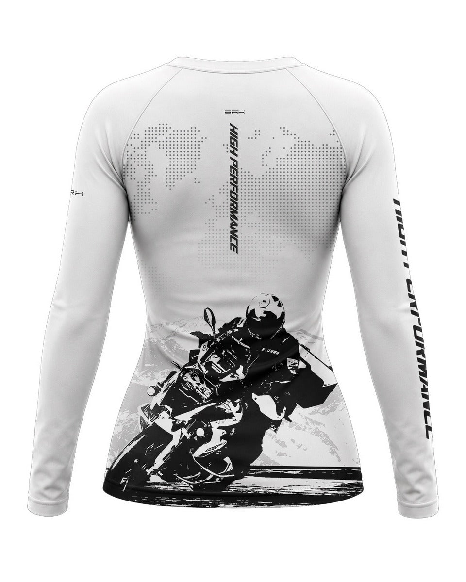 Camisa Feminina Brk GS R1300 Branca com Proteção UV50