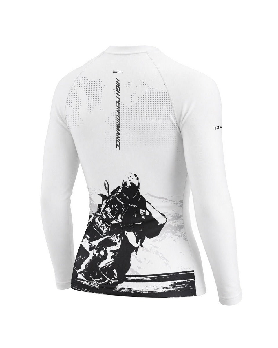 Camisa Feminina Brk GS R1300 Branca com Proteção UV50