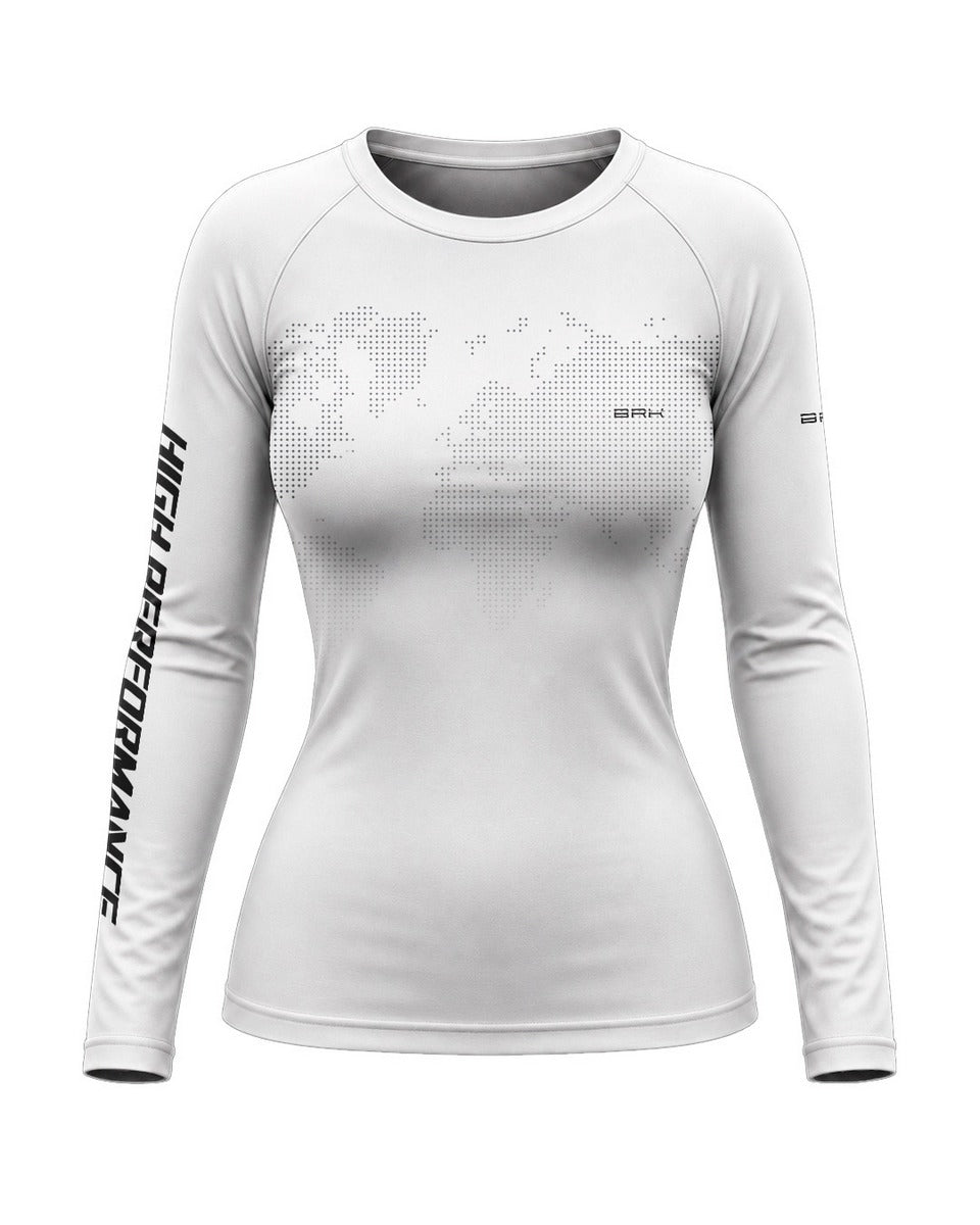 Camisa Feminina Brk GS Global Map Branca com Proteção UV50