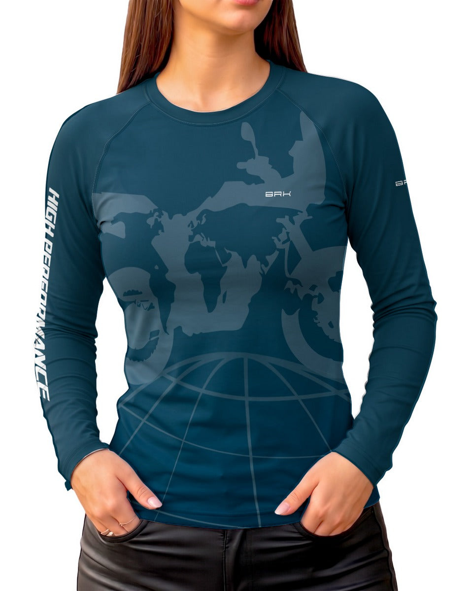 Camisa Feminina Brk GS World Rider com Proteção UV50