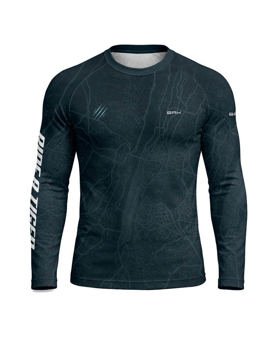Camisa Brk Tiger 900 Urban Map Azul com Proteção UV50