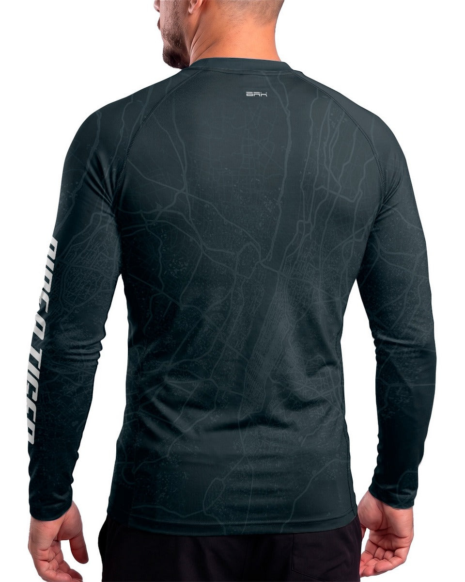 Camisa Brk Tiger 900 Urban Map Azul com Proteção UV50