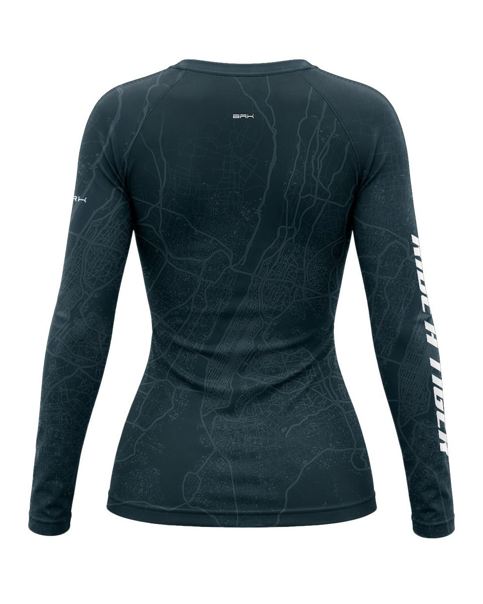 Camisa Feminina Brk Tiger 900 Urban Map Azul com Proteção UV50
