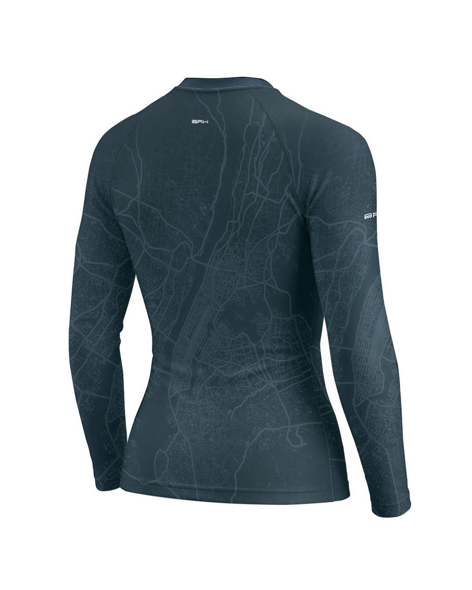 Camisa Feminina Brk Tiger 900 Urban Map Azul com Proteção UV50