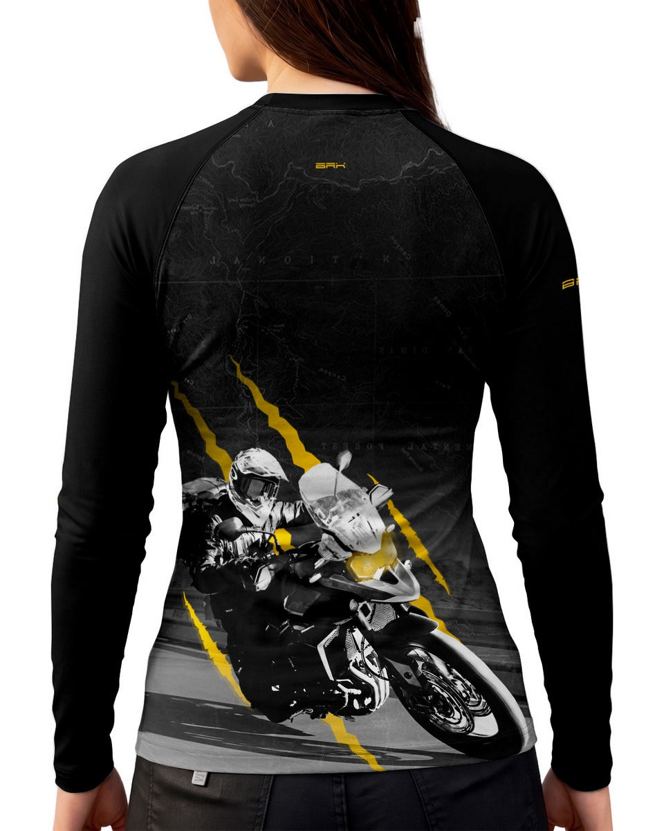 Camisa Feminina Brk Tiger 900 Apex Rider Preta com Proteção UV50