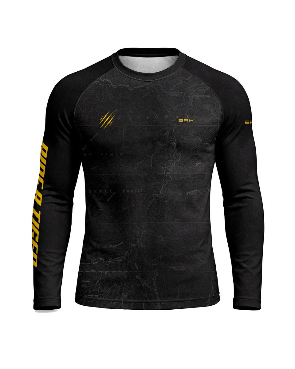 Camisa Brk Tiger 900 Topographic Preta com Proteção UV50