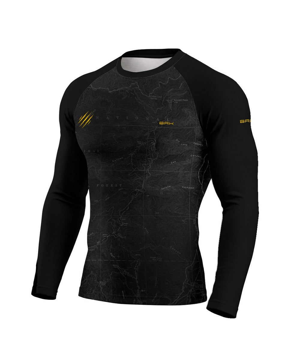 Camisa Brk Tiger 900 Topographic Preta com Proteção UV50