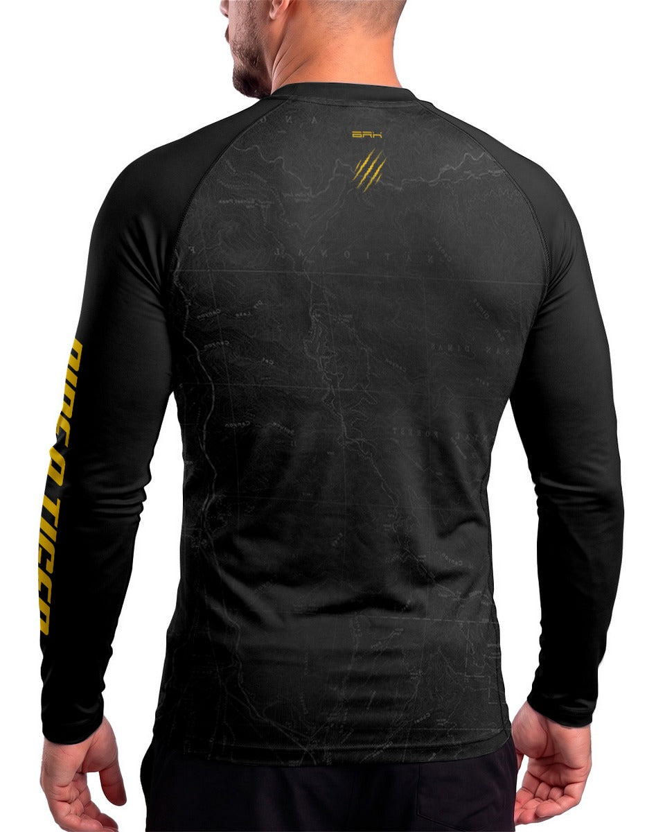 Camisa Brk Tiger 900 Topographic Preta com Proteção UV50