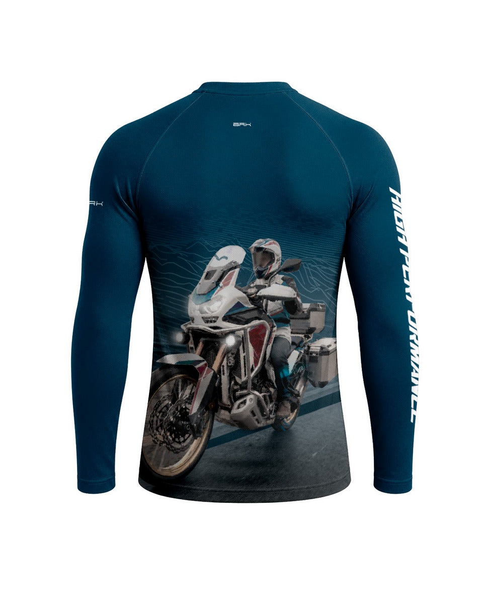 Camisa Brk Africa Twin 100L Azul com Proteção UV50