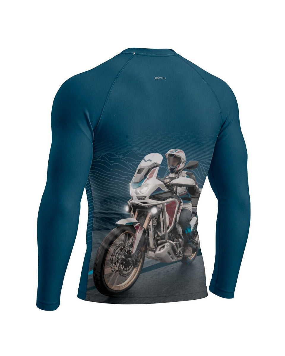 Camisa Brk Africa Twin 100L Azul com Proteção UV50