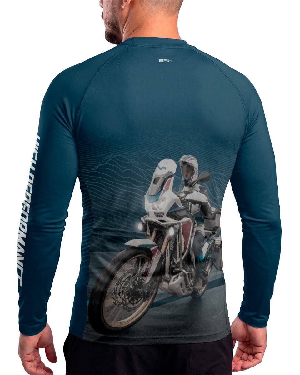 Camisa Brk Africa Twin 100L Azul com Proteção UV50