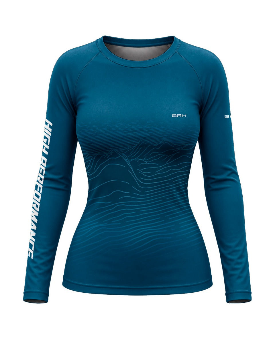 Camisa Feminina Brk Africa Twin 100L Azul com Proteção UV50