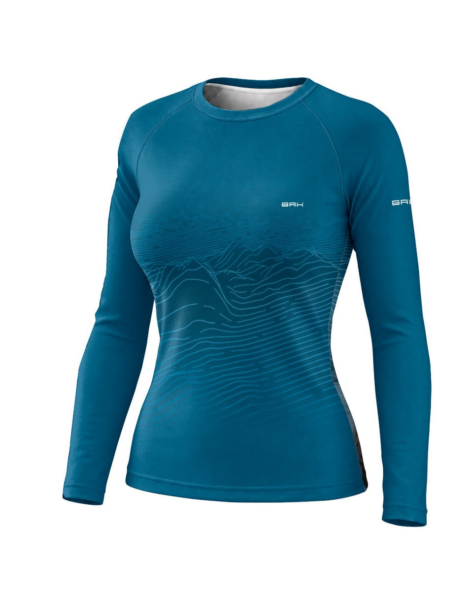 Camisa Feminina Brk Africa Twin 100L Azul com Proteção UV50