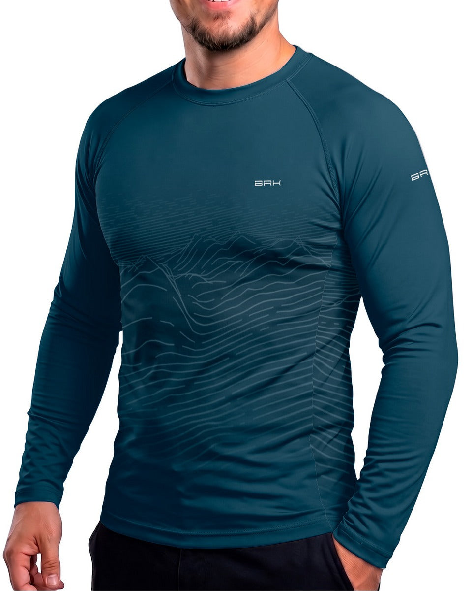 Camisa Brk Mountain Explorer Azul com Proteção UV50