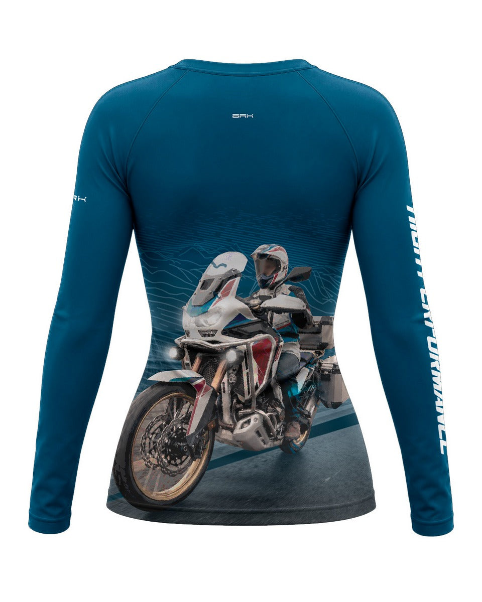 Camisa Feminina Brk Mountain Explorer Azul com Proteção UV50