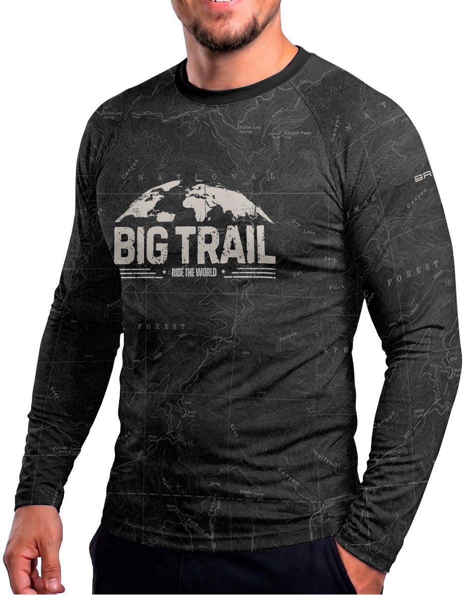 Camisa Brk Big Trail Explore the World Preta com Proteção UV50