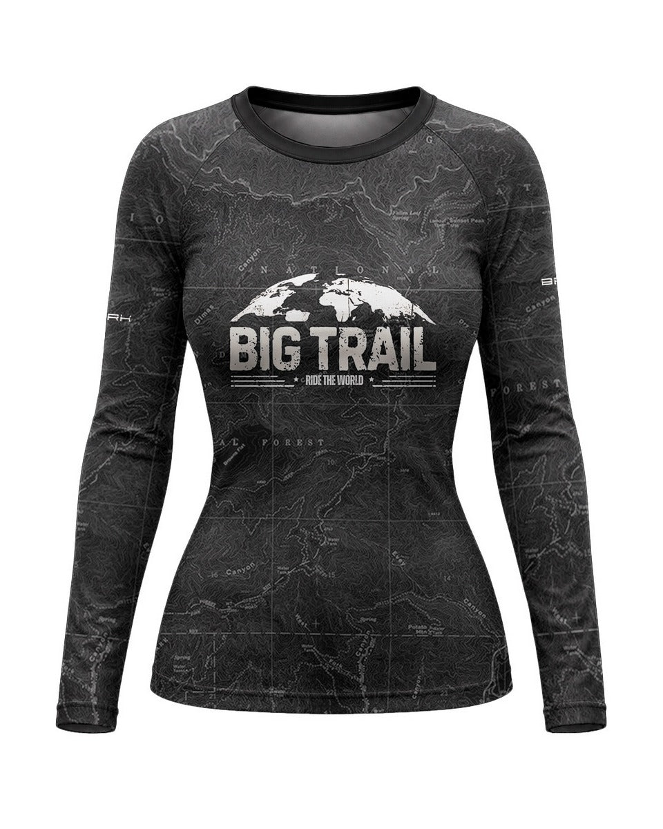 Camisa Motociclismo Feminina Brk Explore the World Preta com Proteção UV50