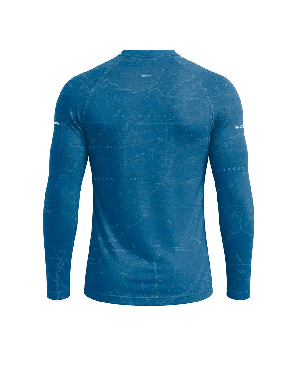 Camisa Motociclismo Brk Big Trail Explore the World Azul com Proteção UV50
