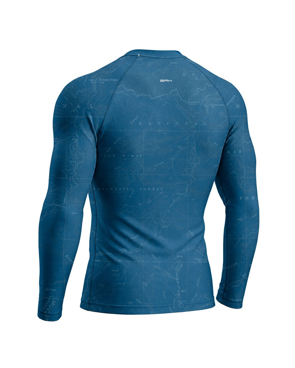 Camisa Motociclismo Brk Big Trail Explore the World Azul com Proteção UV50