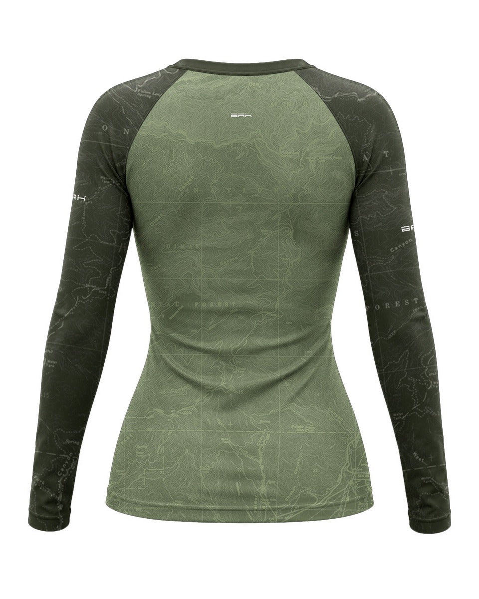 Camisa Motociclismo Feminina Brk Explore the World Verde com Proteção UV50