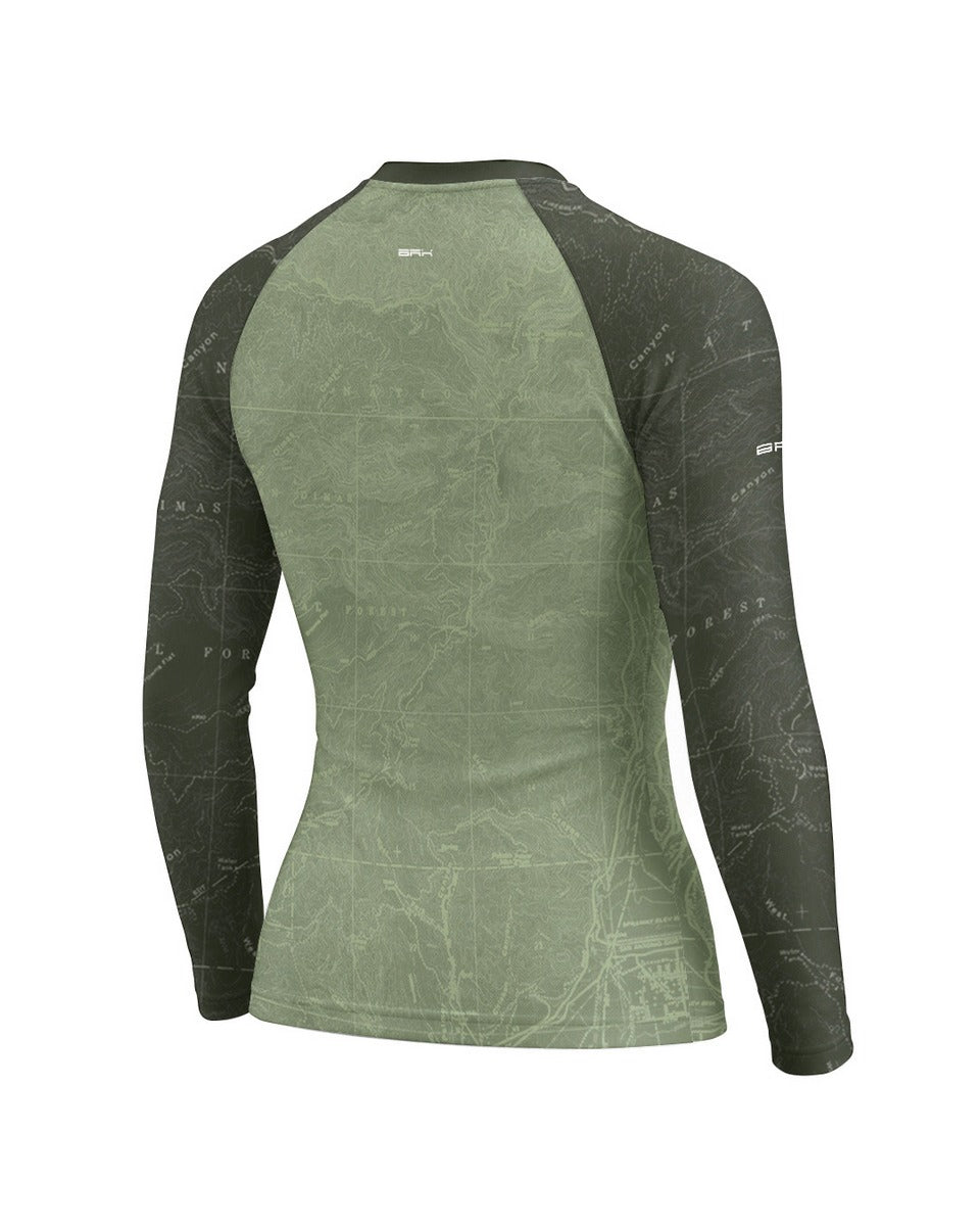 Camisa Motociclismo Feminina Brk Explore the World Verde com Proteção UV50