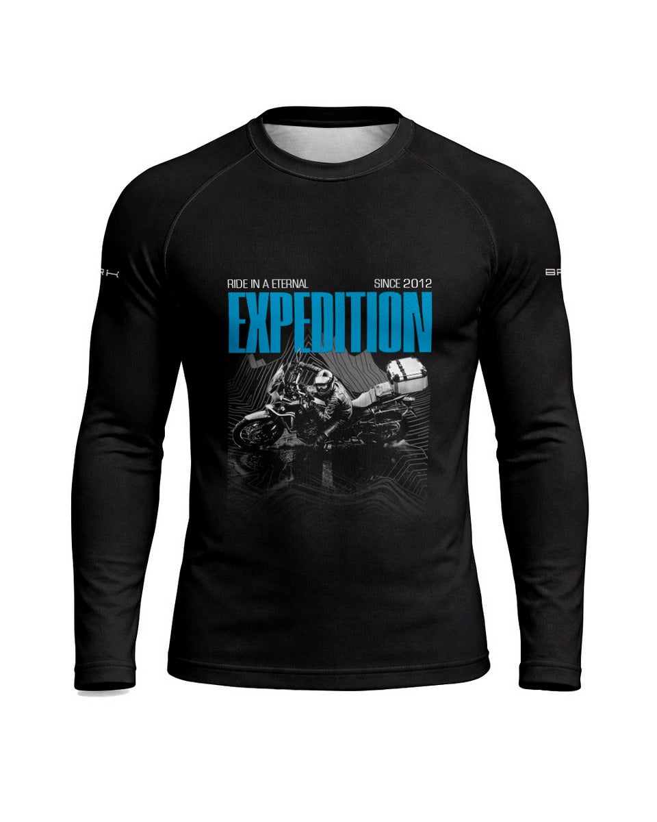 Camisa Motociclismo Brk Eternal Expedition Preta com Proteção UV50