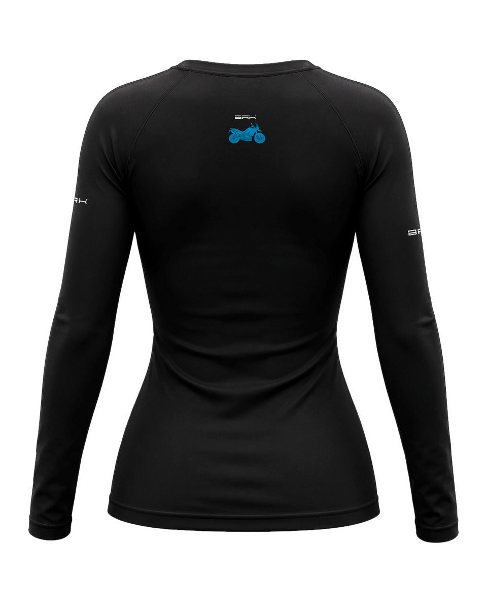 Camisa Motociclismo Feminina Brk Eternal Expedition Preta com Proteção UV50
