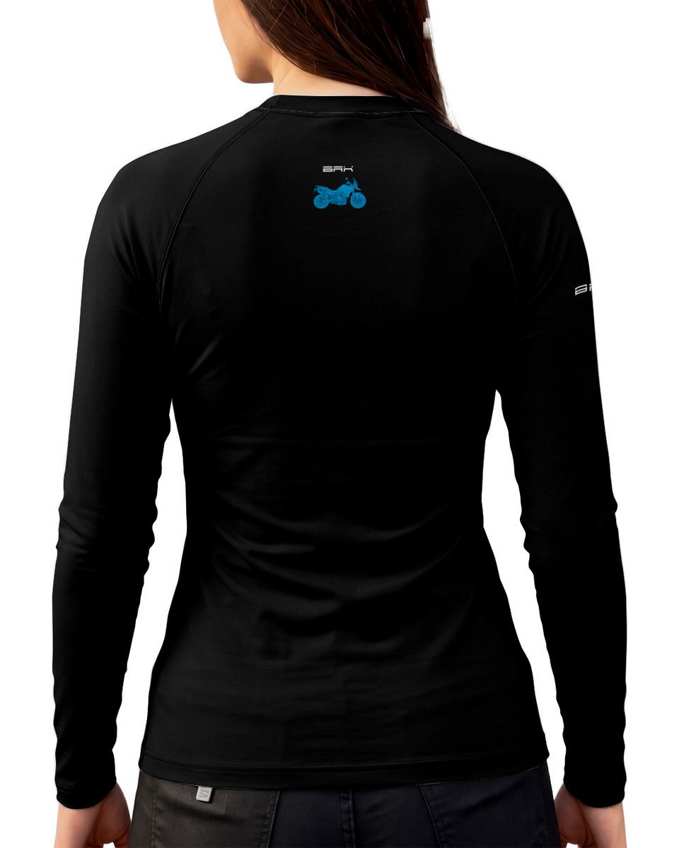 Camisa Motociclismo Feminina Brk Eternal Expedition Preta com Proteção UV50