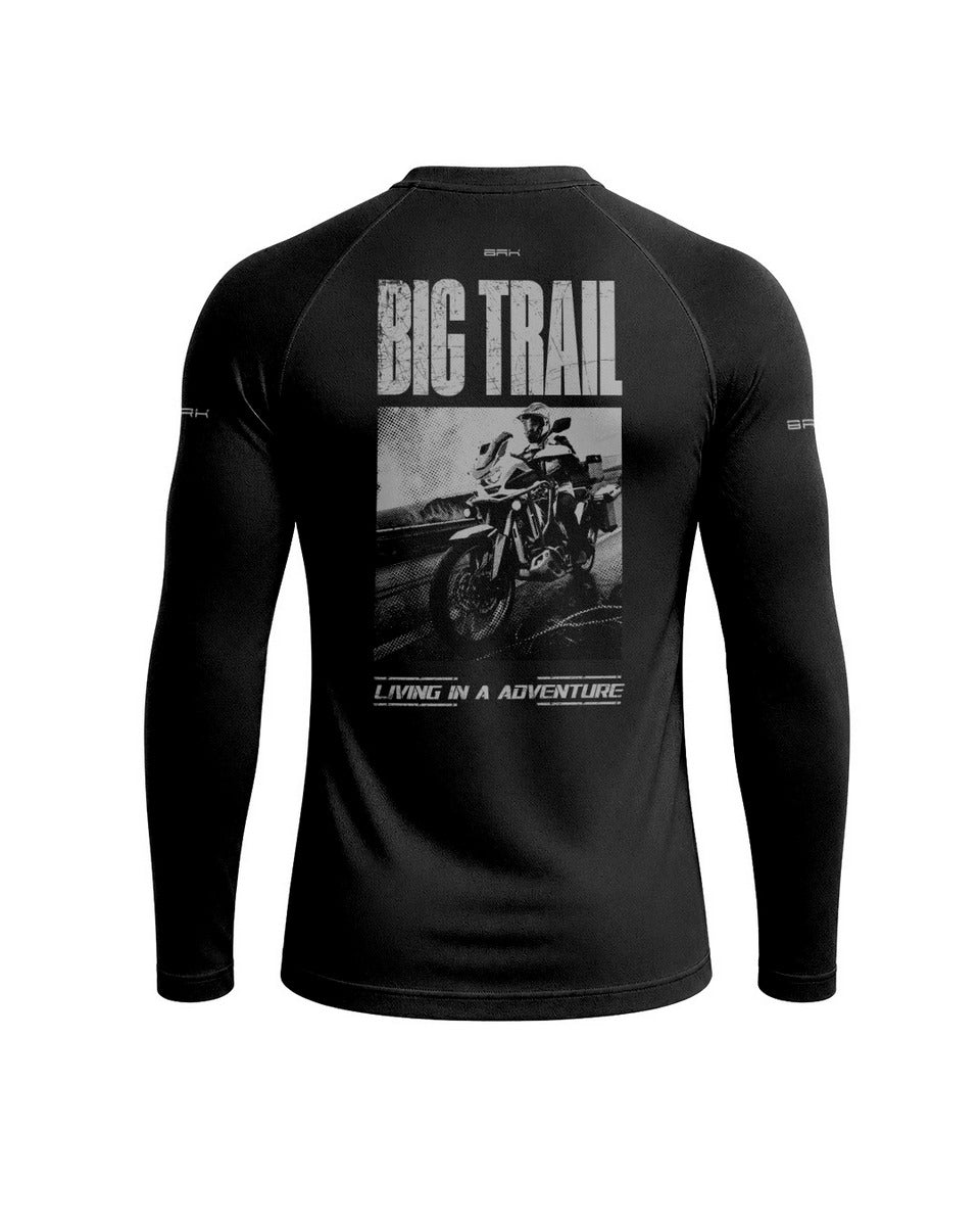 Camisa Motociclismo Brk Living In Adventure Preta com Proteção UV50