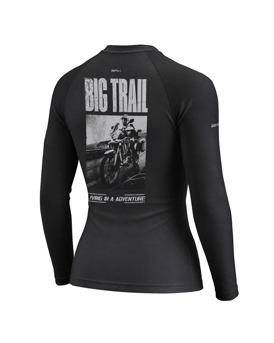 Camisa Motociclismo Feminina Brk Living In Adventure Preta com Proteção UV50