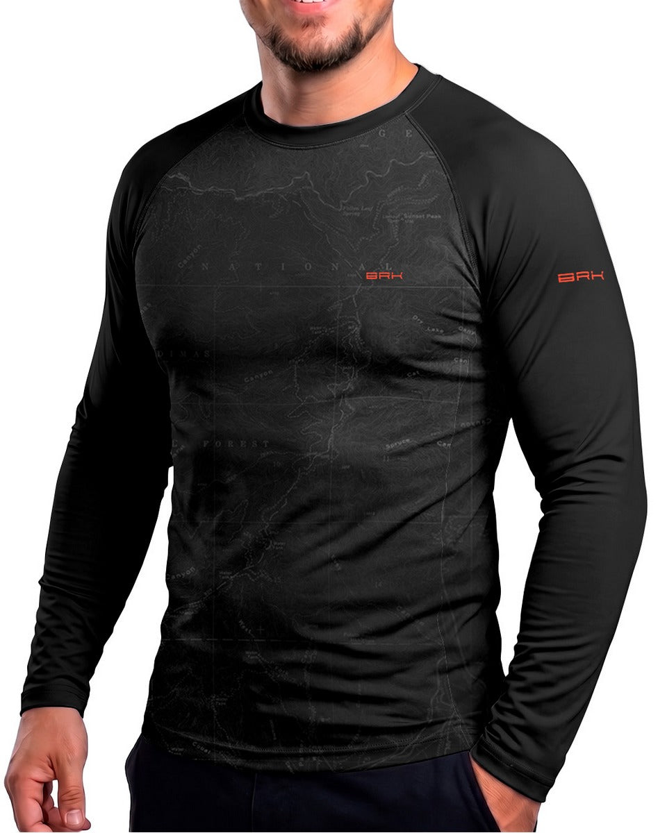 Camisa Motociclismo Brk Tiger 900 Living In Expedition Preta com Proteção UV50