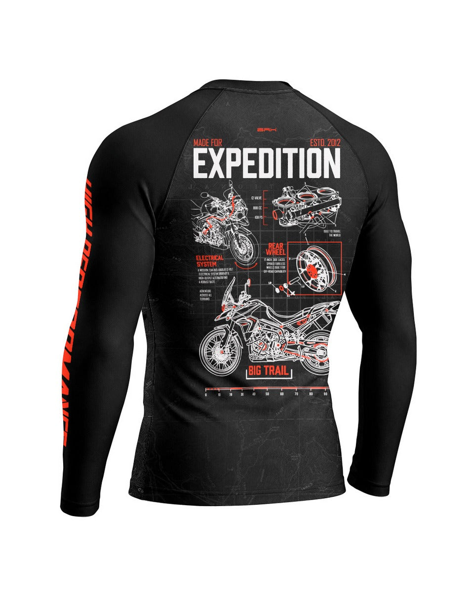 Camisa Motociclismo Brk Tiger 900 Living In Expedition Preta com Proteção UV50
