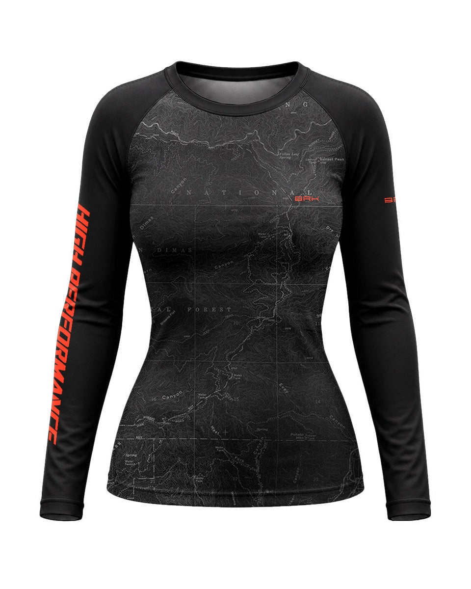 Camisa Motociclismo Feminina Brk Tiger 900 Living In Expedition Preta com Proteção UV50