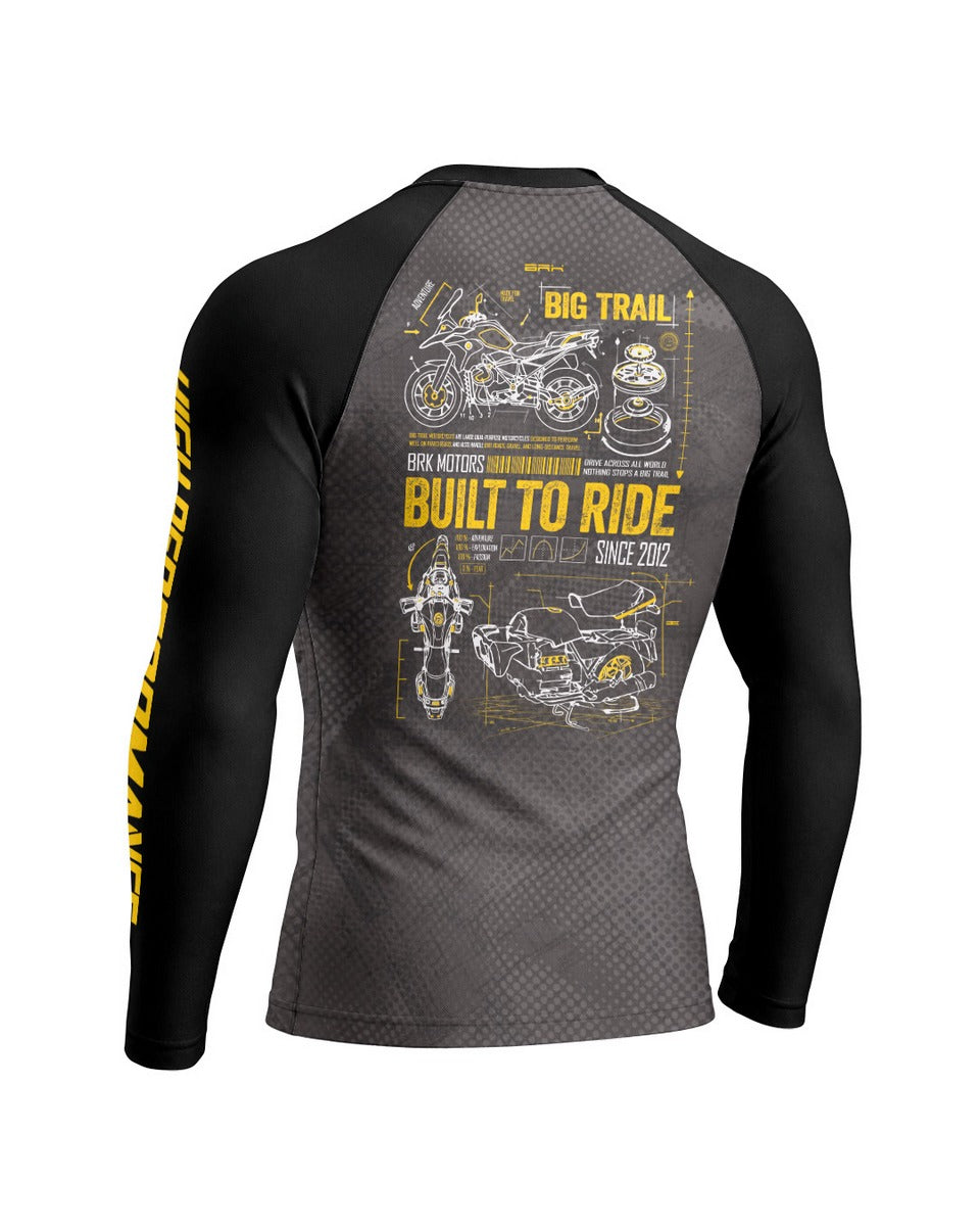Camisa Motociclismo Brk GS R1300 Adventure Blueprint Cinza com Proteção UV50