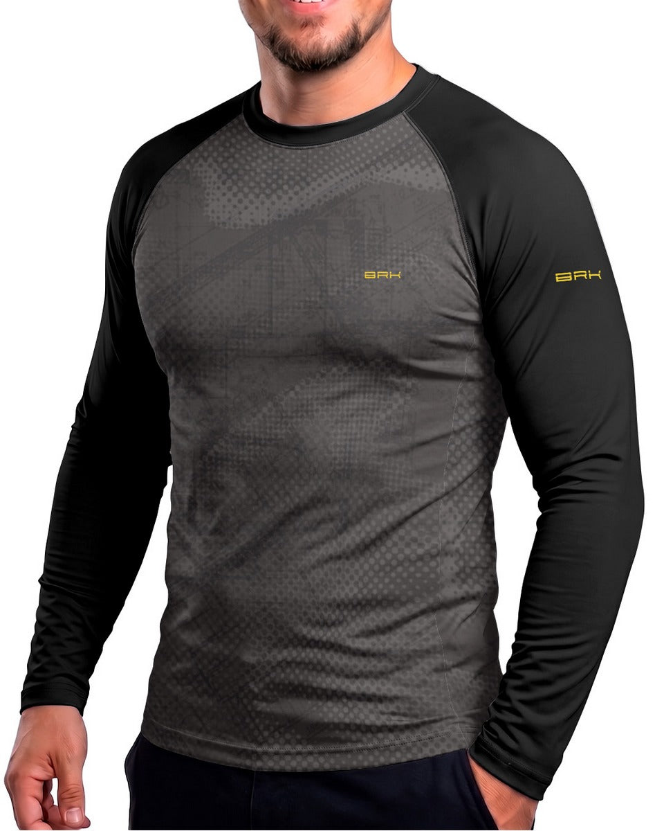 Camisa Motociclismo Brk GS R1300 Adventure Blueprint Cinza com Proteção UV50