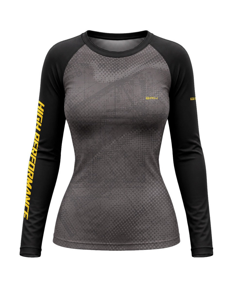 Camisa Motociclismo Feminina Brk GS R1300 Adventure Blueprint Cinza com Proteção UV50
