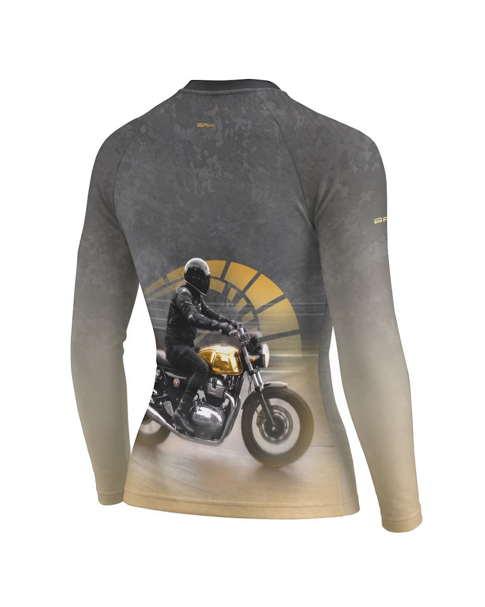 Camisa UV50 Segunda Pele Feminina Brk Royal Enfield Hunter350 Custom com UV50+