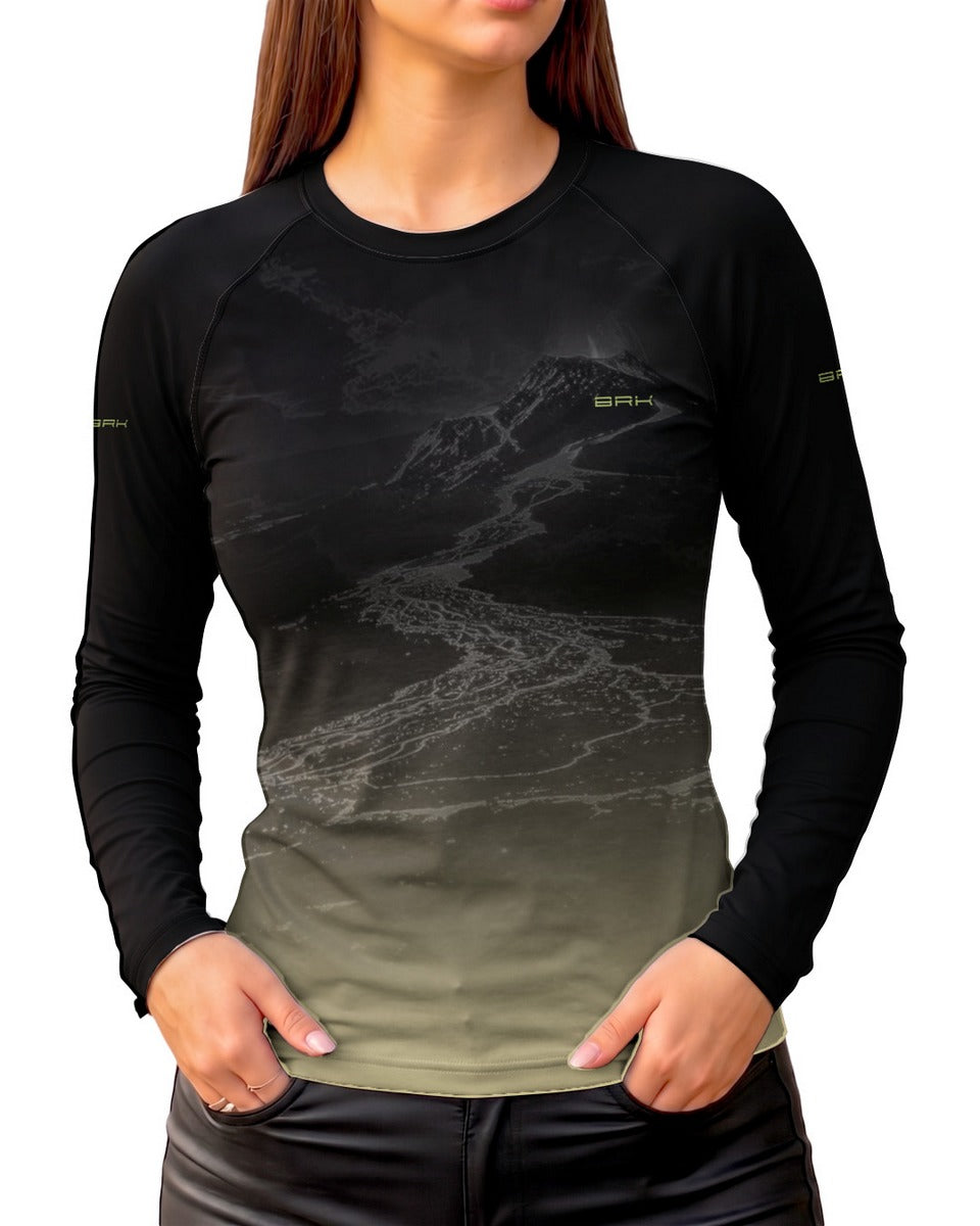 Camisa UV50 Segunda Pele Feminina Brk Custom Vulcan S Kawasaki Minimalista com UV50+