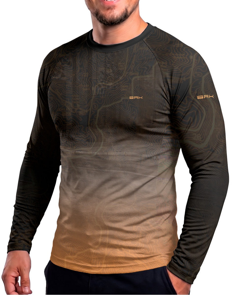 Camisa UV50 Segunda Pele Brk Custom Fat Boy Harley Laranja com UV50+