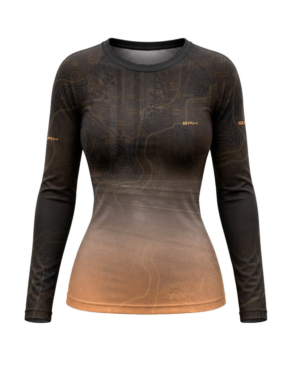 Camisa UV50 Segunda Pele Feminina Brk Custom Fat Boy Harley Laranja com UV50+