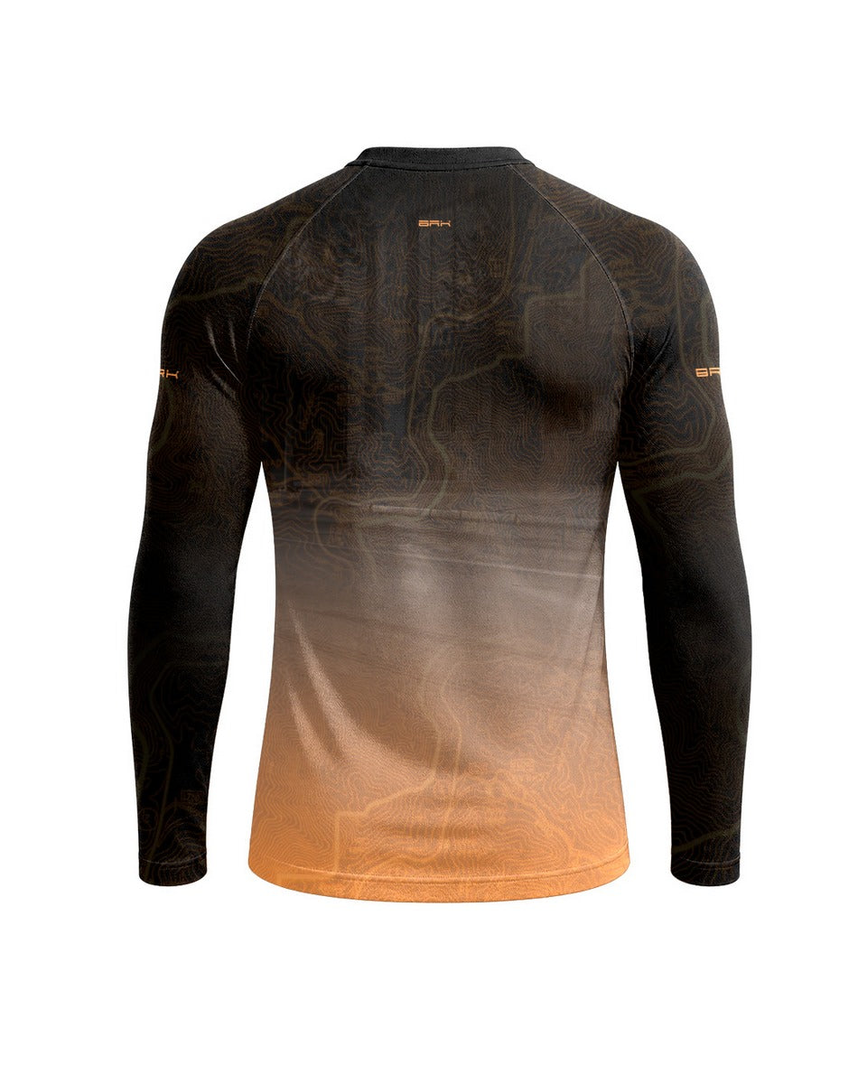 Camisa UV50 Segunda Pele Brk Custom Fat Boy Harley Laranja Minimalista com UV50+