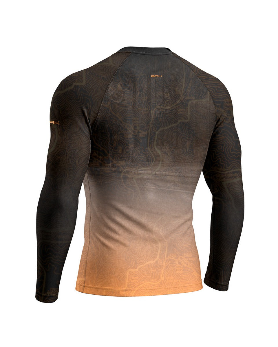 Camisa UV50 Segunda Pele Brk Custom Fat Boy Harley Laranja Minimalista com UV50+