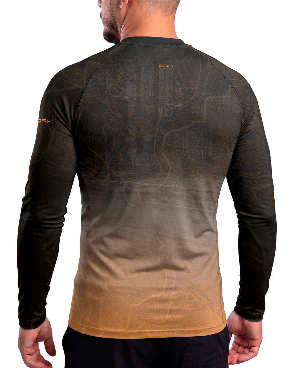 Camisa UV50 Segunda Pele Brk Custom Fat Boy Harley Laranja Minimalista com UV50+