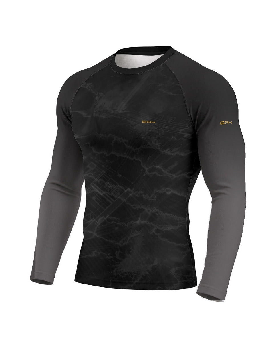 Camisa UV50 Segunda Pele Brk Custom Bobber Blueprint Dourado e Preto com UV50+