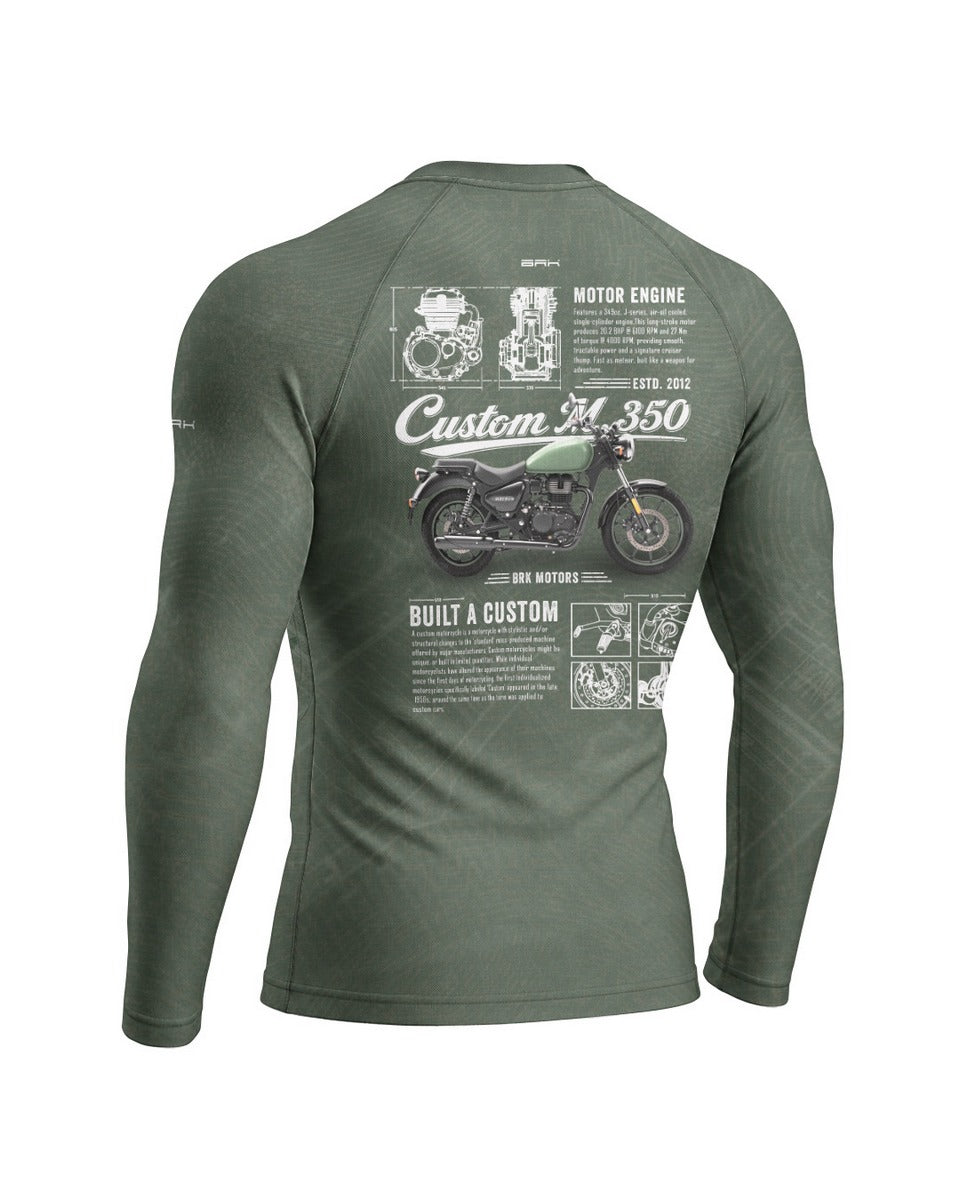 Camisa UV50 Segunda Pele Brk Custom 350  Blueprint Verde com UV50+