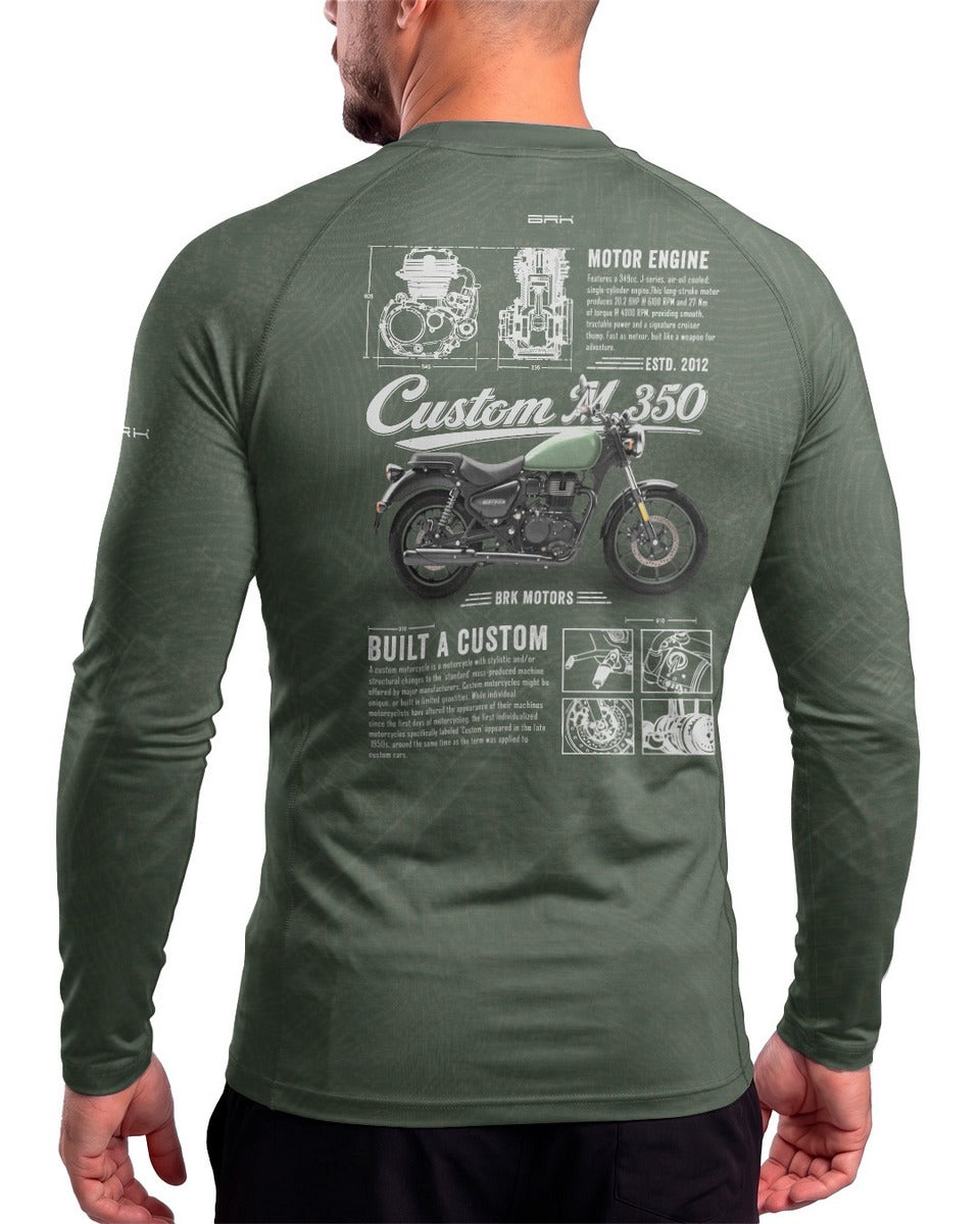Camisa UV50 Segunda Pele Brk Custom 350  Blueprint Verde com UV50+