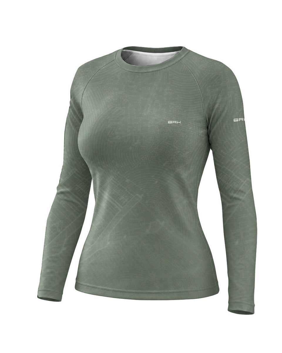 Camisa UV50 Segunda Pele Feminina Brk Custom 350  Blueprint Verde com UV50+