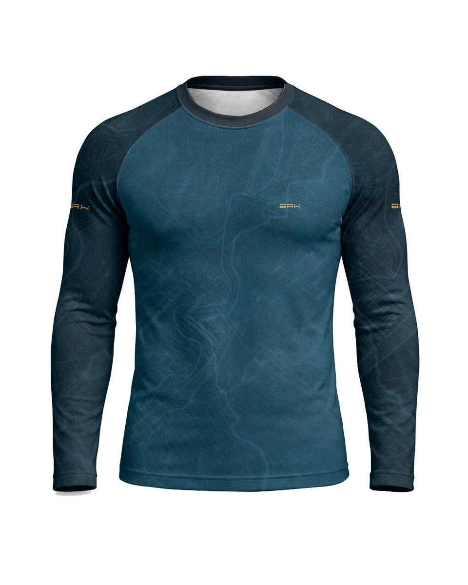 Camisa UV50 Segunda Pele Brk Custom Hunter 350 Azul e Dourado com UV50+